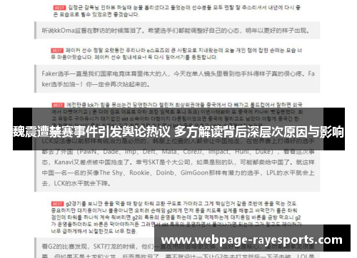 魏震遭禁赛事件引发舆论热议 多方解读背后深层次原因与影响